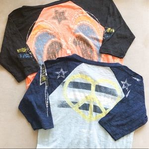 2 Vintage Rock-Alternative Graphic Jersey Tees